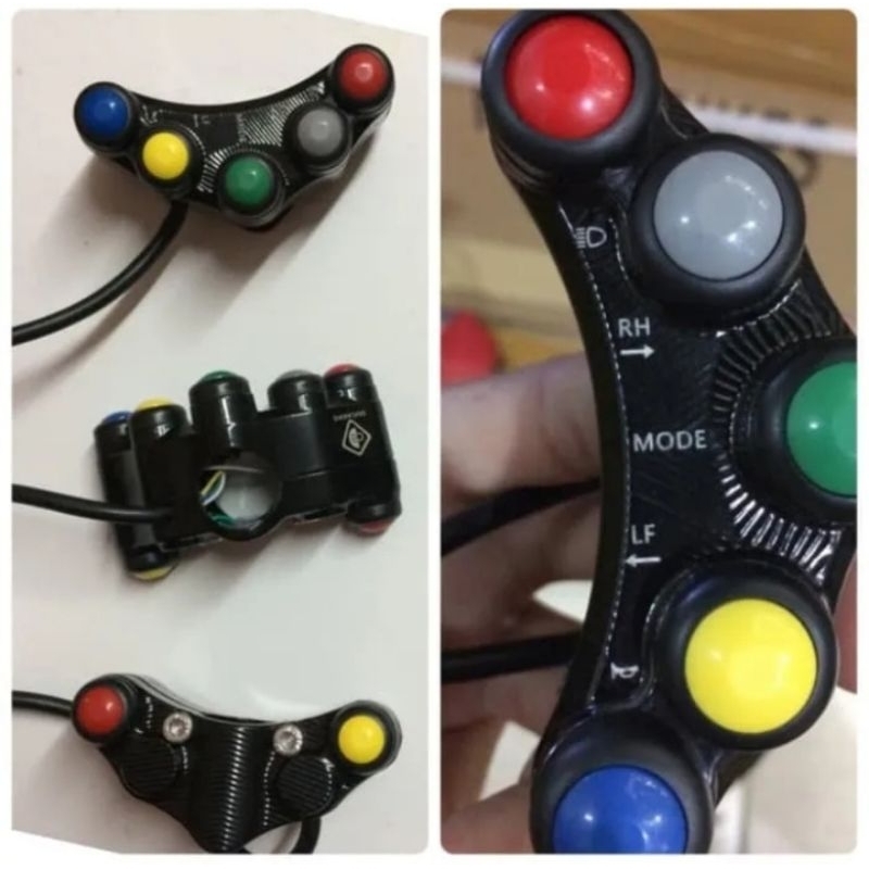 SAKLAR DUCATI 7 TOMBOL MODEL MOTO GP UNIVERSAL MOTOR / SAKLAR 7 TOMBOL DUCABIKE MODEL MOTO GP