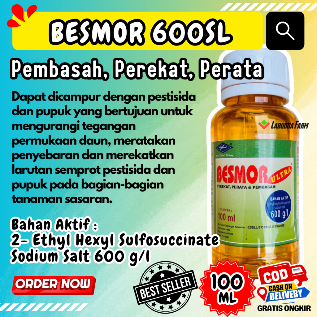 Perekat Pestisida Besmor Ultra 600sl 100ml Perekat Pupuk Besmor 100ml Perekat Pupuk Semprot Pembasah