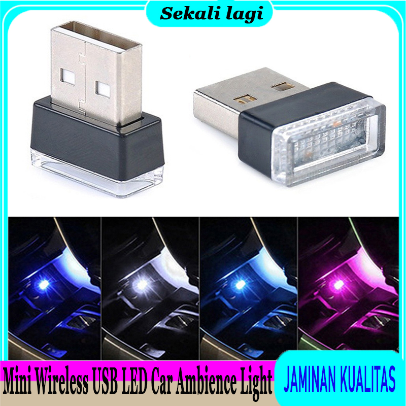 Lampu Atmosfer Dekorasi Interior Mobil LED USB Nirkabel lampu ambien mobil mini usb