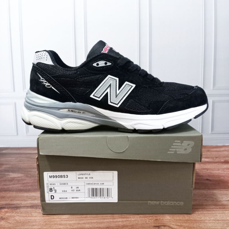 NB 990 V3 BLACK/SEPATU PRIA/NEWBALANCE/SEPATU OLAHRAGA/NB 990V3