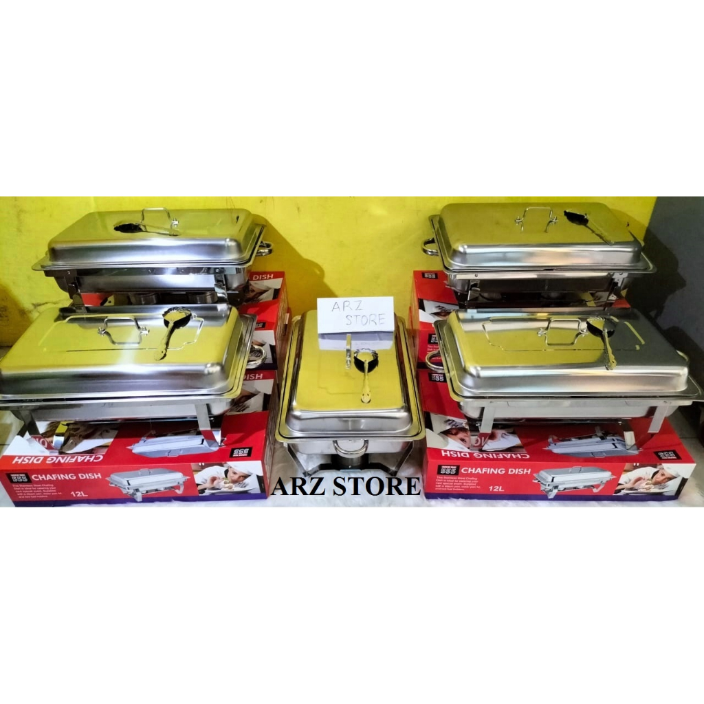 Set Isi 5 Wadah Saji Prasmanan Catering Jumbo / besar stainless stell / Chafing dish