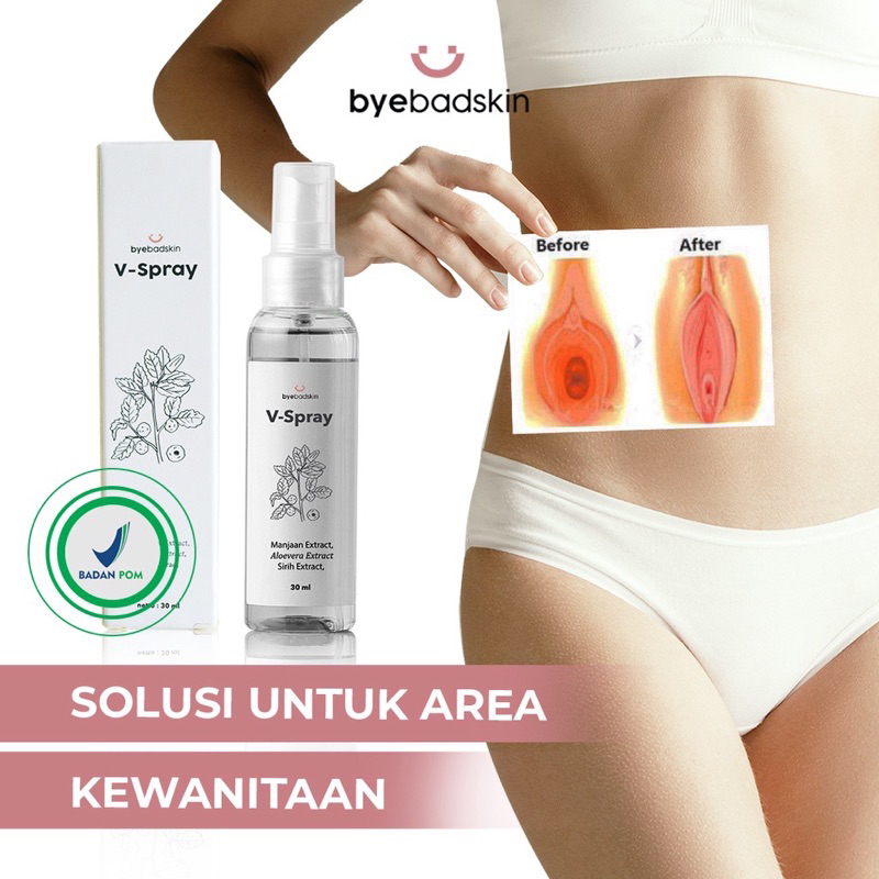 Byebadskin V Spray memutihkan daerah kewanitaan  menghilangkan bau tidak sedap keputihan merapatkan 