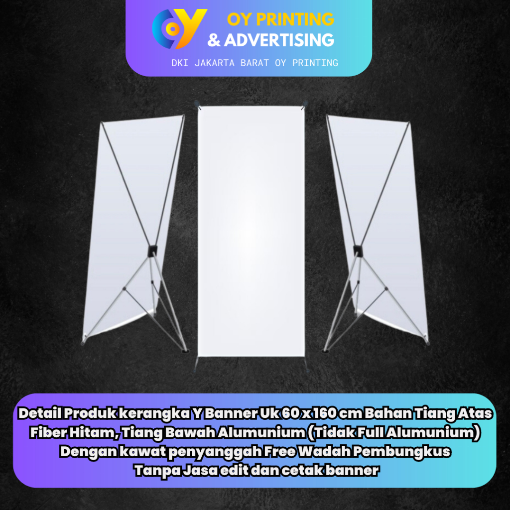 Y Banner 60 cm x 160 cm Murah Langsung Kirim (kerangka Y Banner Saja) Fiber Hitam