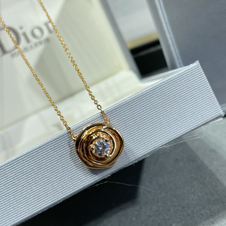 17K Emas Real Dior kalung