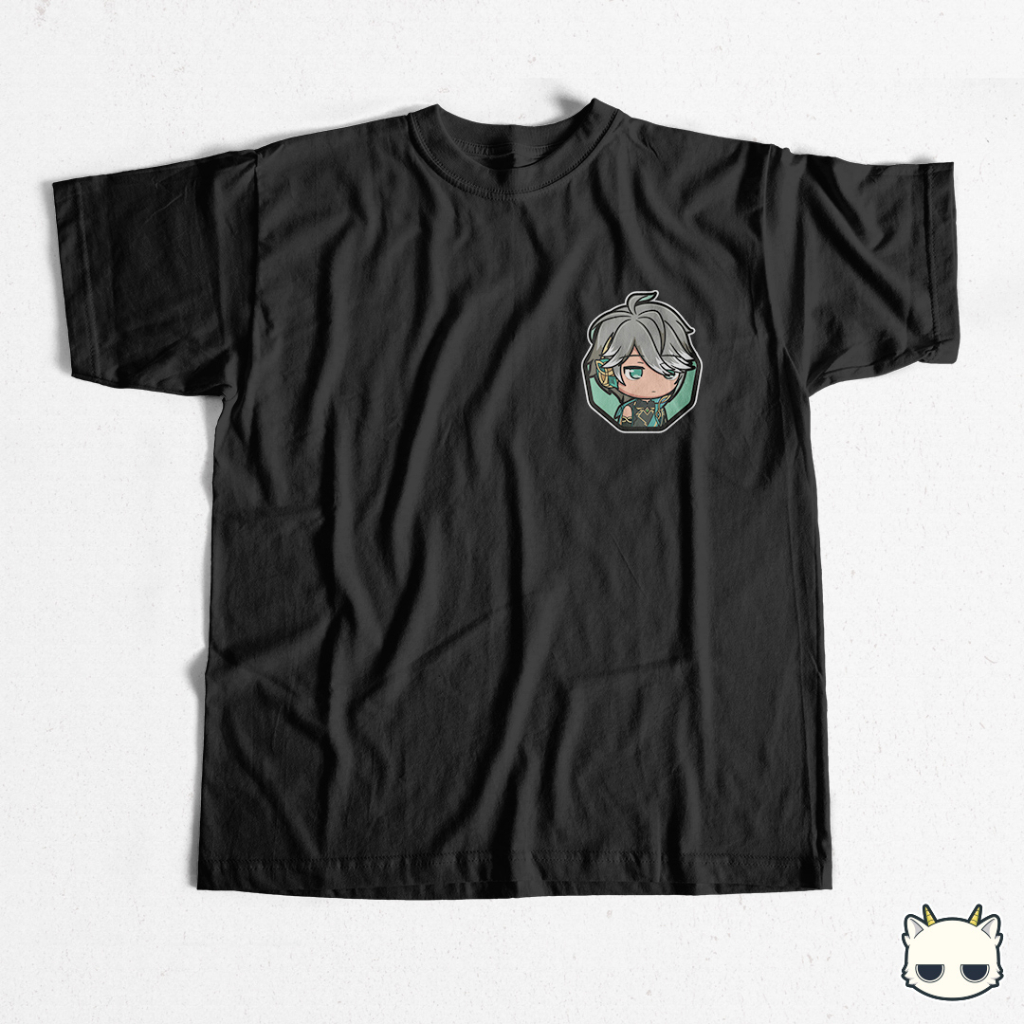 Kaos Chibi Genshin Impact Boys Version T-Shirt Alhaitham Kaveh Zhongli Kazuha Childe Venti Xiao Dilu