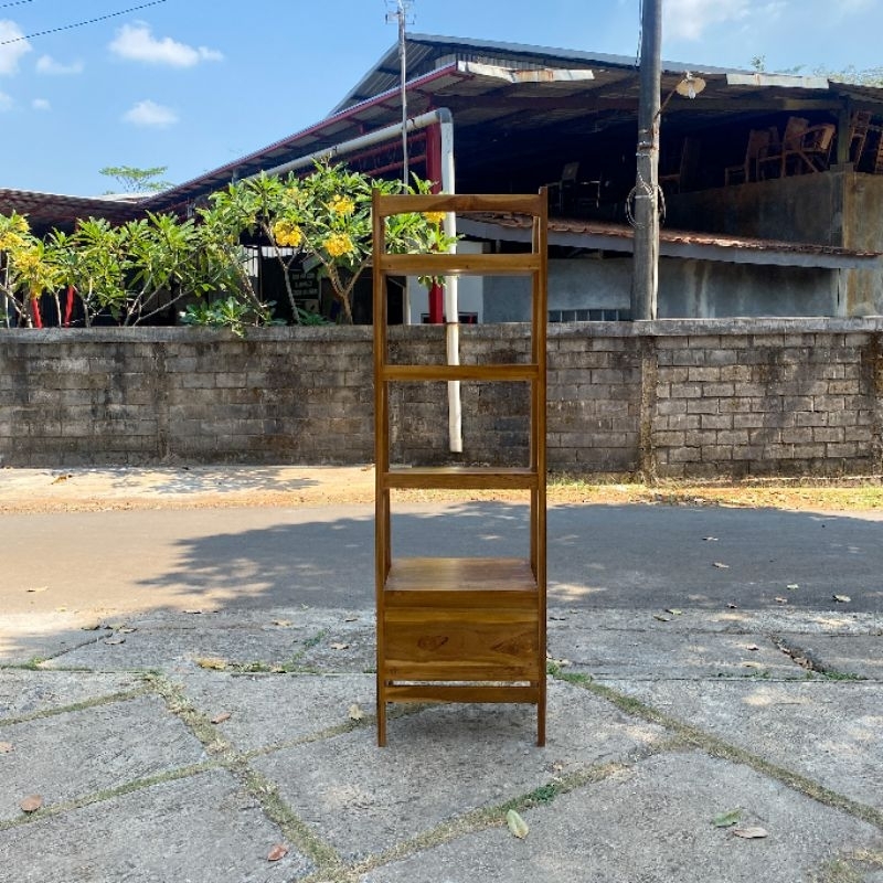Rak Buku Susun kayu jati Tinggi 180