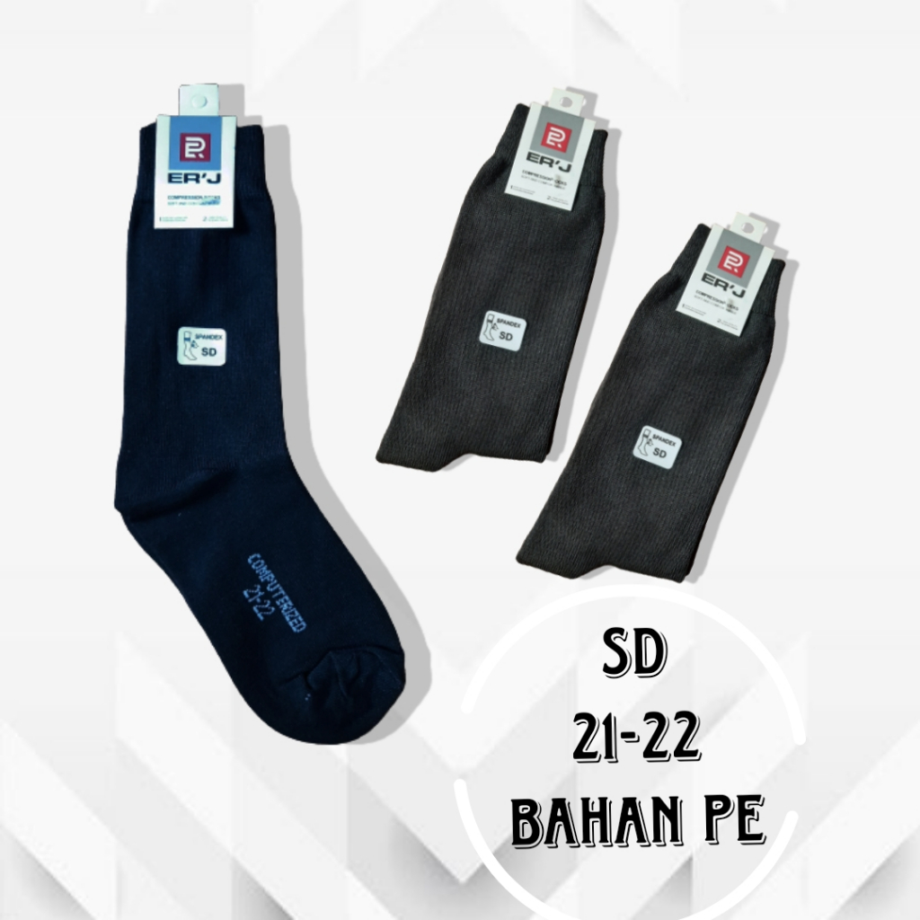 KAOS KAKI SEKOLAH SD SMP SMA COMPUTERIZED HITAM POLOS BAHAN P.E