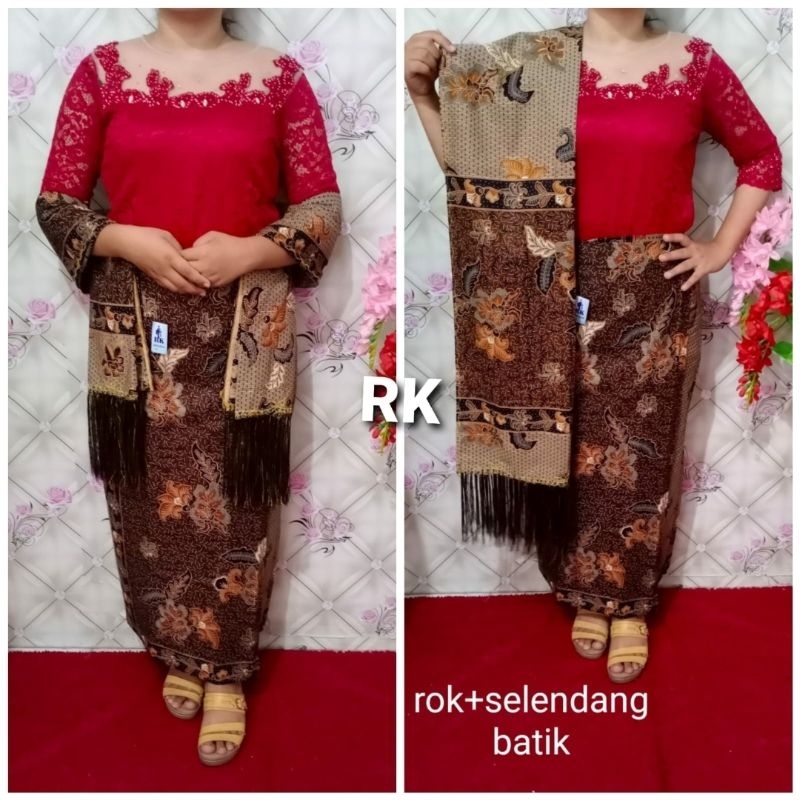 satu set Rok dan Selendang Batik