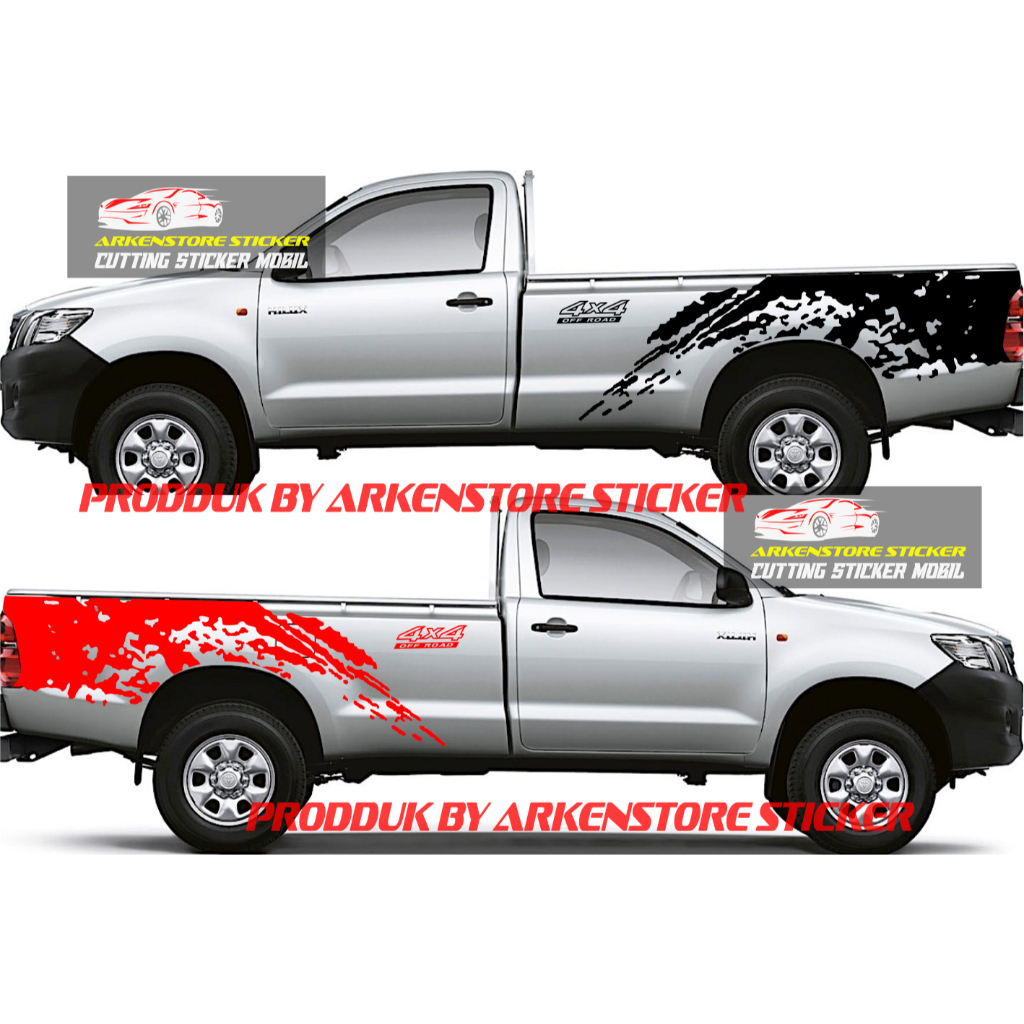 Sticker stiker mobil hilux revo single cabin cutting sticker body mobil triton ranger navara single 