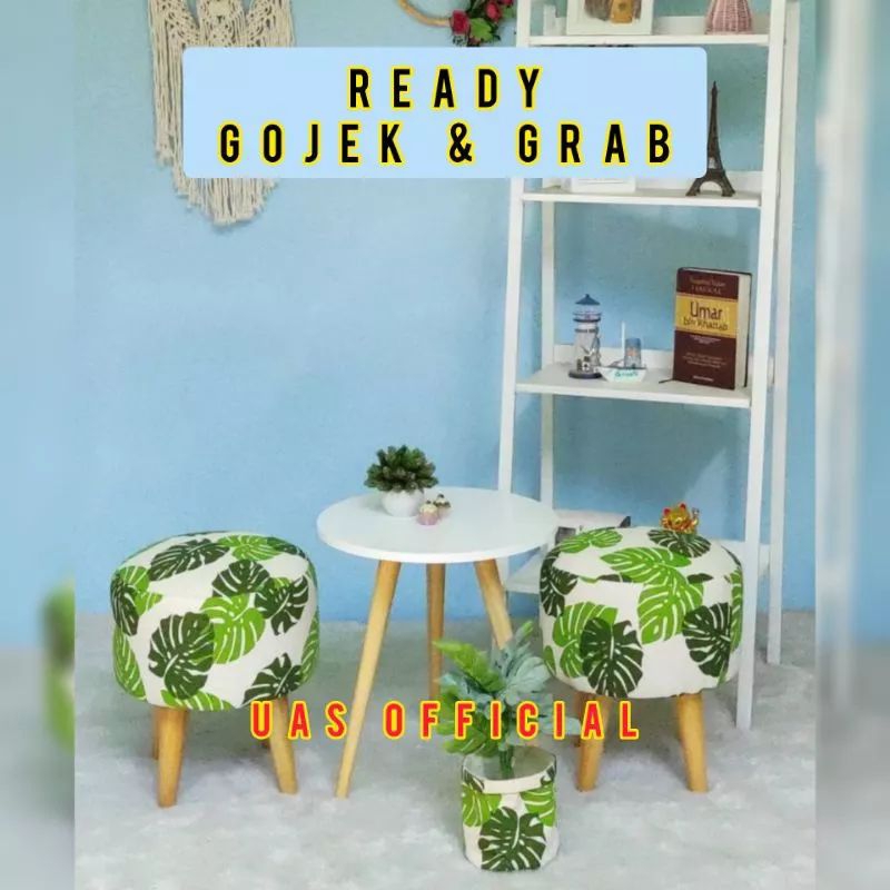 KURSI STOOL BULAT MOTIF