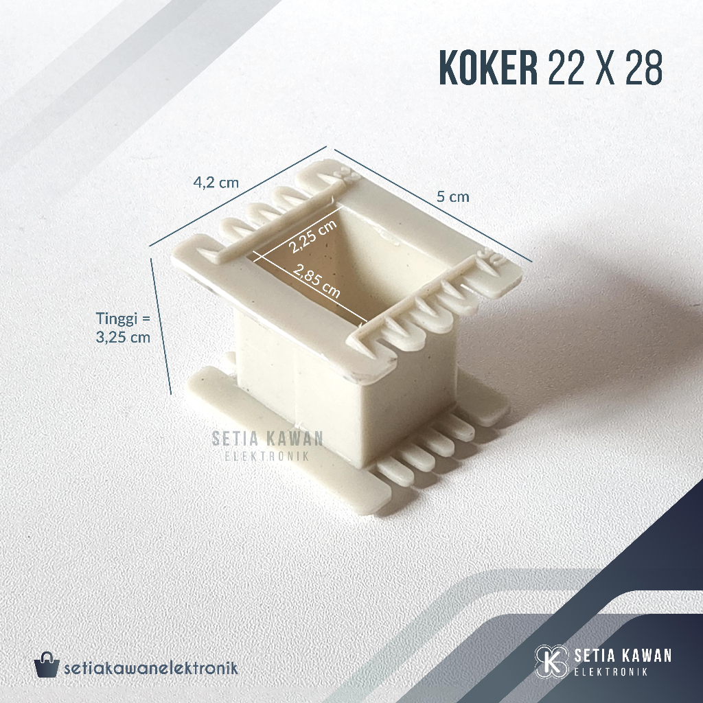 Koker Trafo Kotak 22x28 / Bobin Bobbin Dudukan Besi Plat Keren Kern Travo Tahan Panas Bahan Plastik 