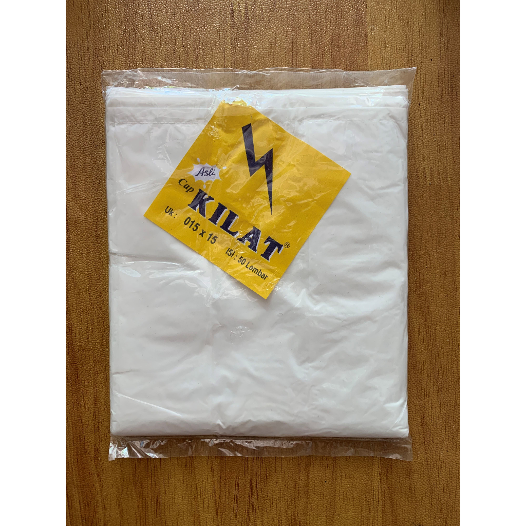 Kantong Plastik Kilat 015x15 Putih Hitam Cap Kuning / Kantong Plastik Praktis Kecil