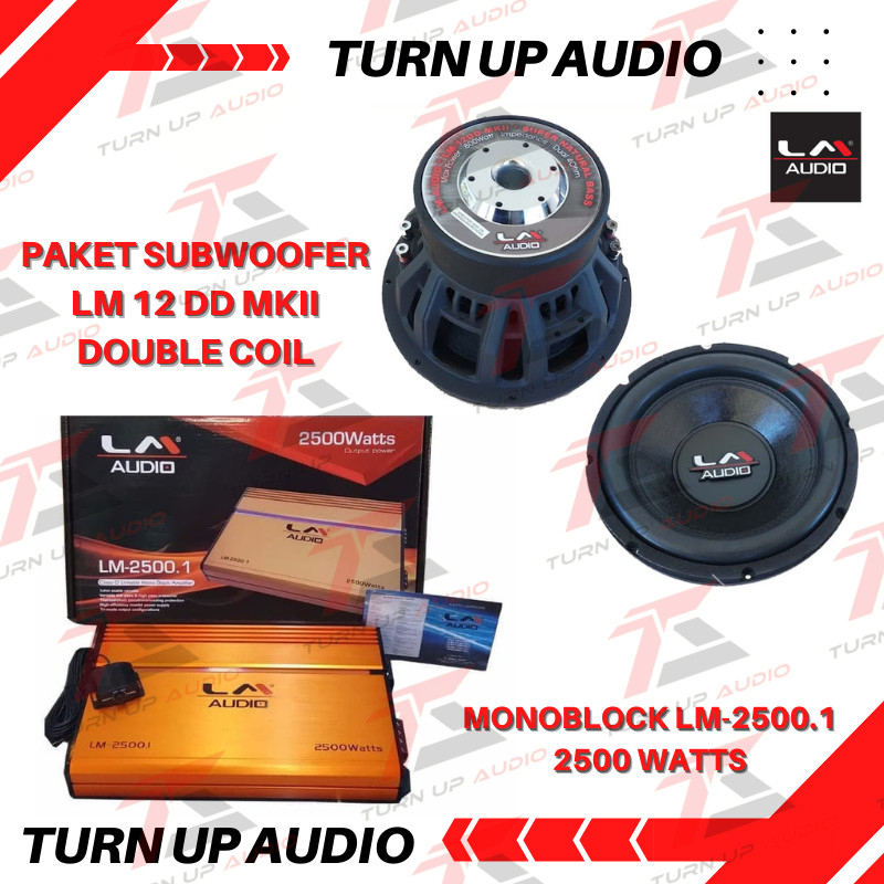 Paket subwoofer mobil LM audio 12DD MKII dan Monoblock LM 2500.1 D