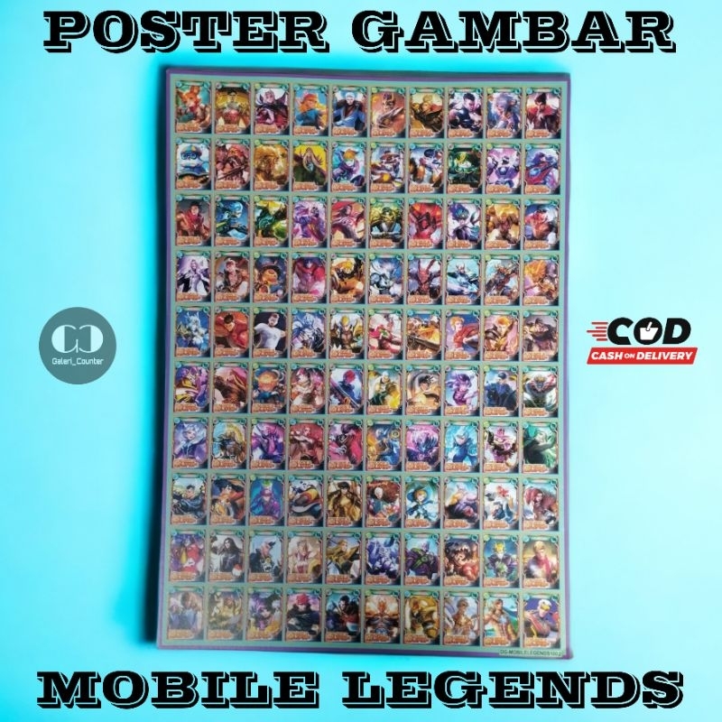 Poster Gambar Adu Gepok Mobile Legends / Kartu Gepok / Poster Adu / Umbul (Isi 100)