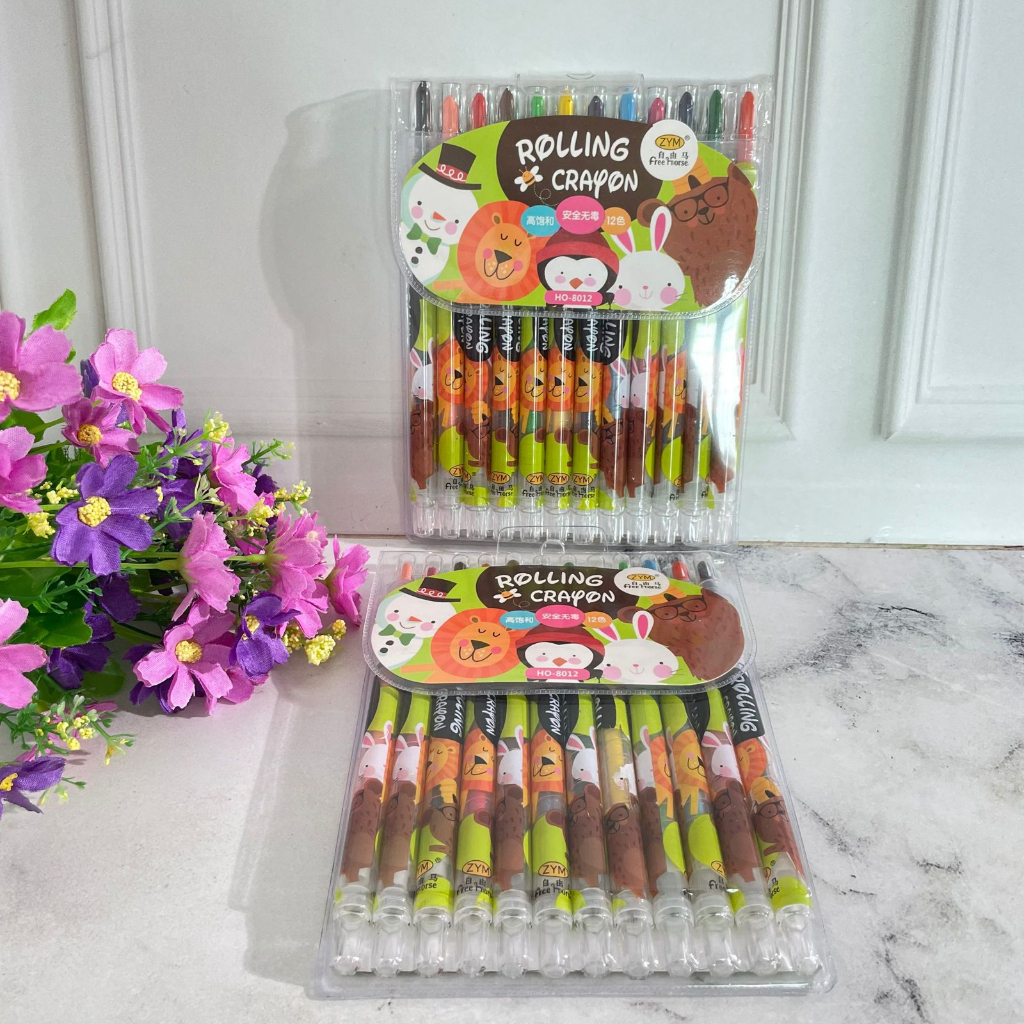 

Crayon Putar Twist 12 in 1 Set Rolling - WARNA WARNI - krayon lucu pen gambar lukis unik alat tulis hadiah anak sekolah & kantor stationery cute karakter kartun bagus