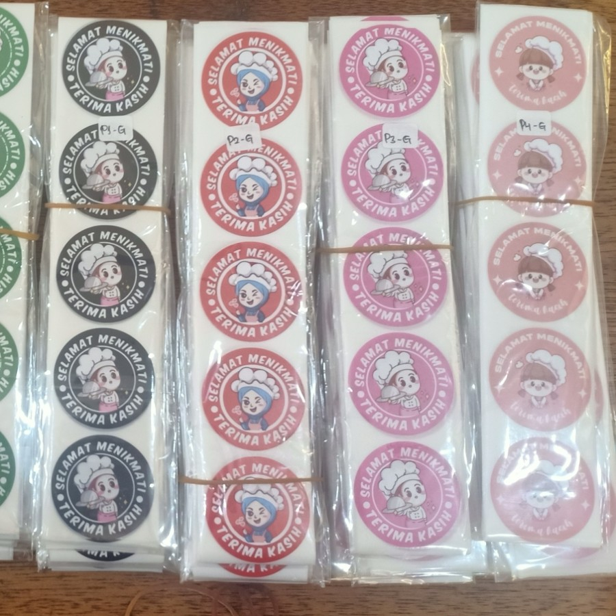 

100pcs Sticker Label Bulat 35mm Girl