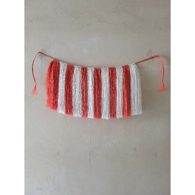 Rok Rumbai Tali Rapia Merah Putih ANAK