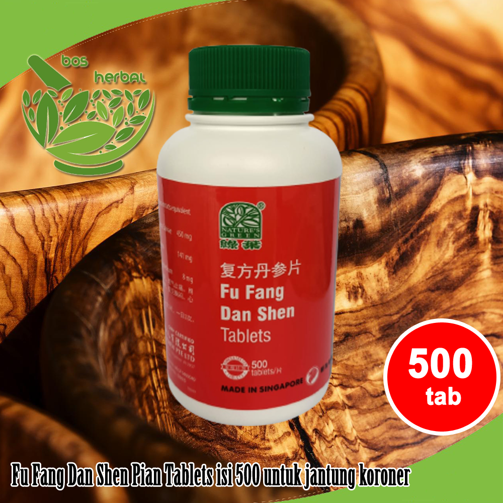 Fu Fang Dan Shen Pian isi 500 atau 1000 untuk jantung koroner, aritmia, kolesterol