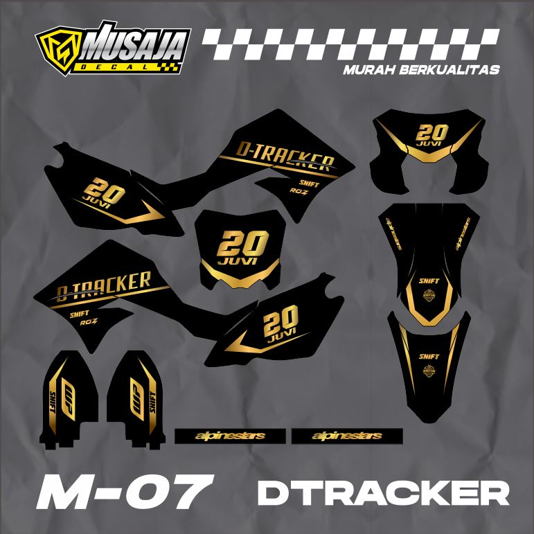 Decal Dtracker full body hitam gold - dekal dtracker full body hitam gold