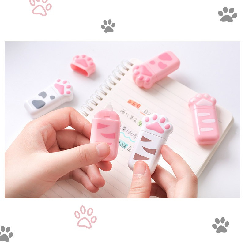 

Cat Paws White and Pink Mini Correction Tape / Tip Ex Kertas Lucu transparan
