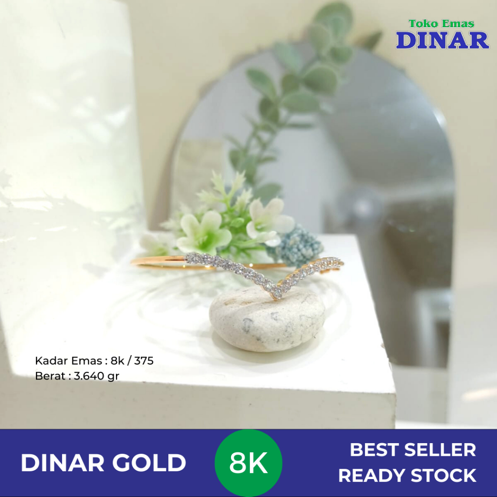 GELANG OVAL BATU AD SLEP - EMAS MUDA - KADAR 8K/375