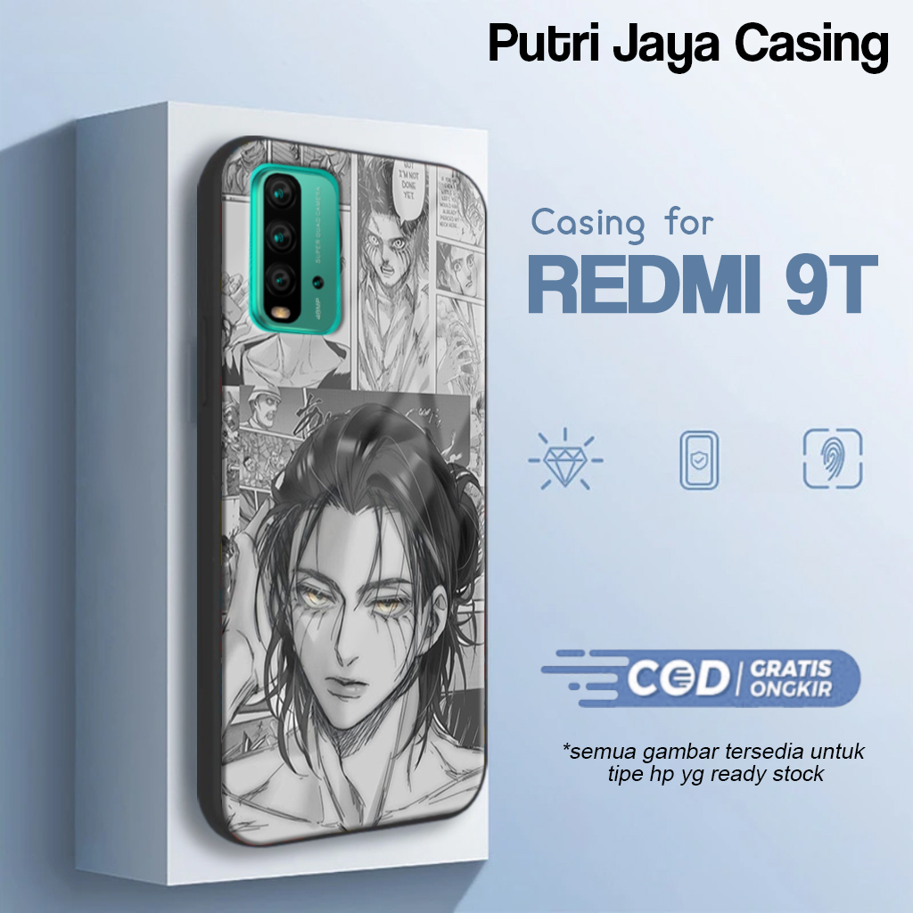 Case Redmi 9T Terbaru Anime Eren Casing Redmi 9T Hardcase Softcase Glossy Kesing Terlaris PutriCase
