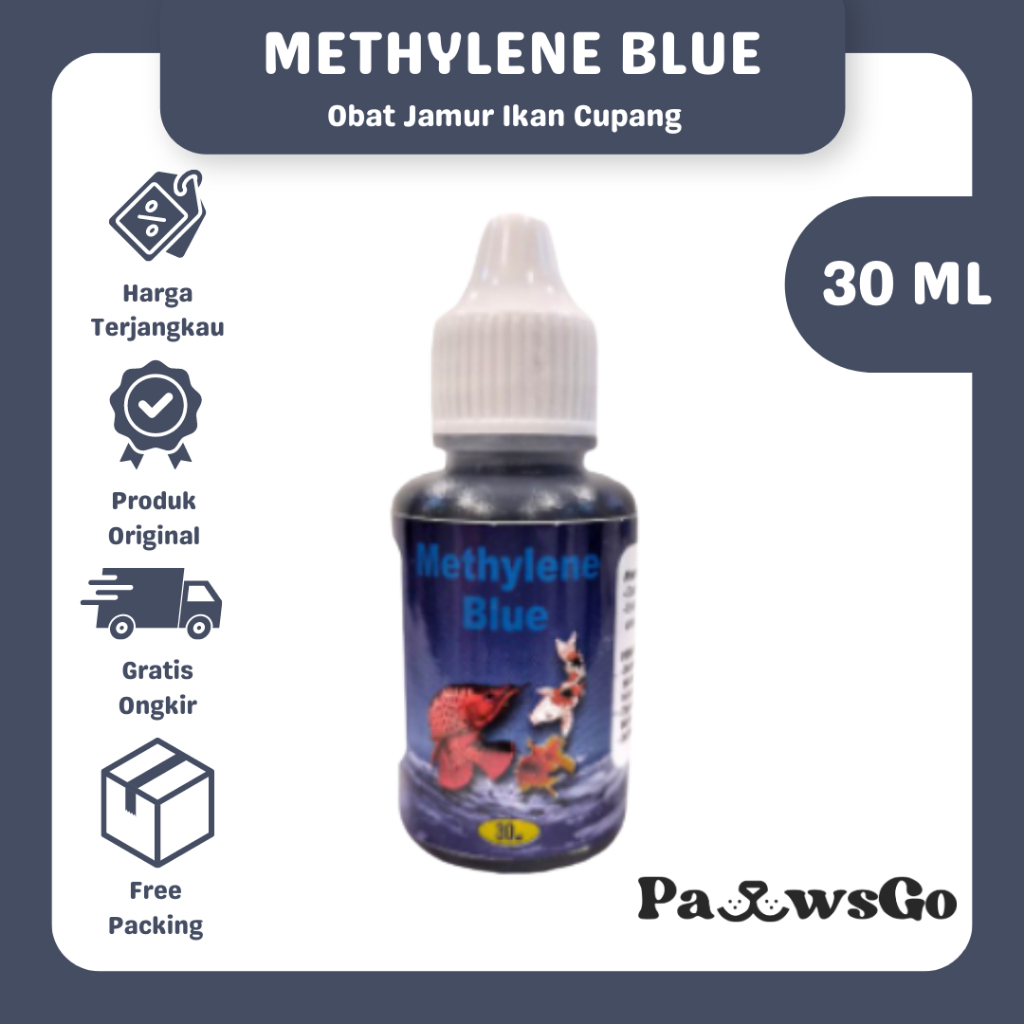 Methylene Blue 30ml - Obat Jamur Ikan - Obat Jamur Ikan Cupang - Obat Biru Ikan - Obat Biru Ikan Hia