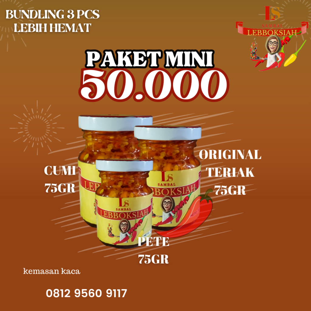 

LEBBOKSIAH - KEMASAN MINI 75gr 3PCS /ORIGINAL/CUMI/PETE