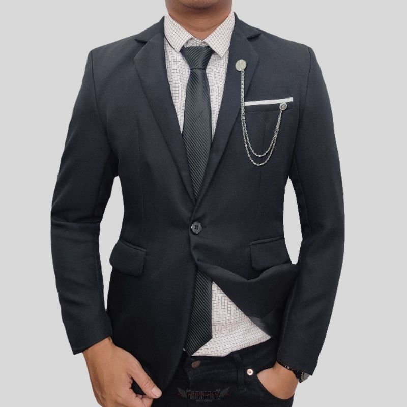 jas pria blazer pria hitam keren blist