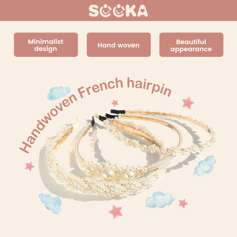 SOOKA Ikat Rambut Mutiara - Ikat Rambut Vintage dengan Mutiara yang Mewah untuk Penampilan yang Elegan HL-BBA880