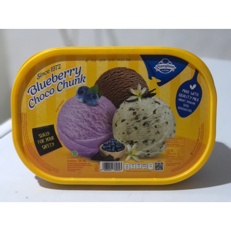 

Ice Cream Campina / Es Krim Campina 700ml - Blueberry Choco Chunk