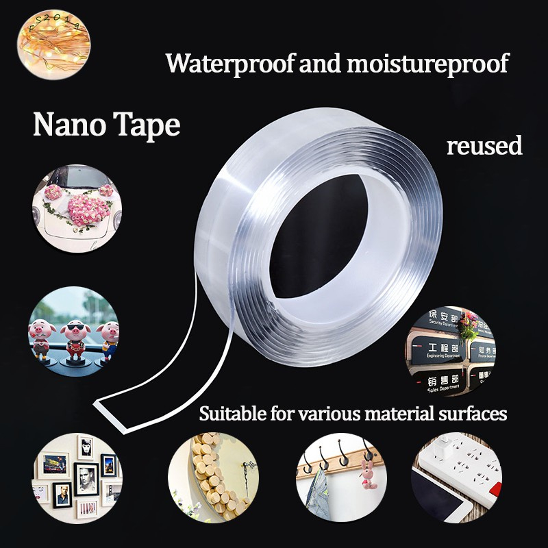

Double Tape Nano Selotip Bening 2 Sisi Serbaguna 1M
