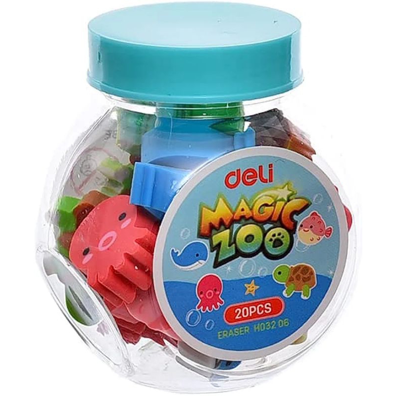 

Deli H032 Magic Zoo High Quality Non Toxic Eraser Set 20