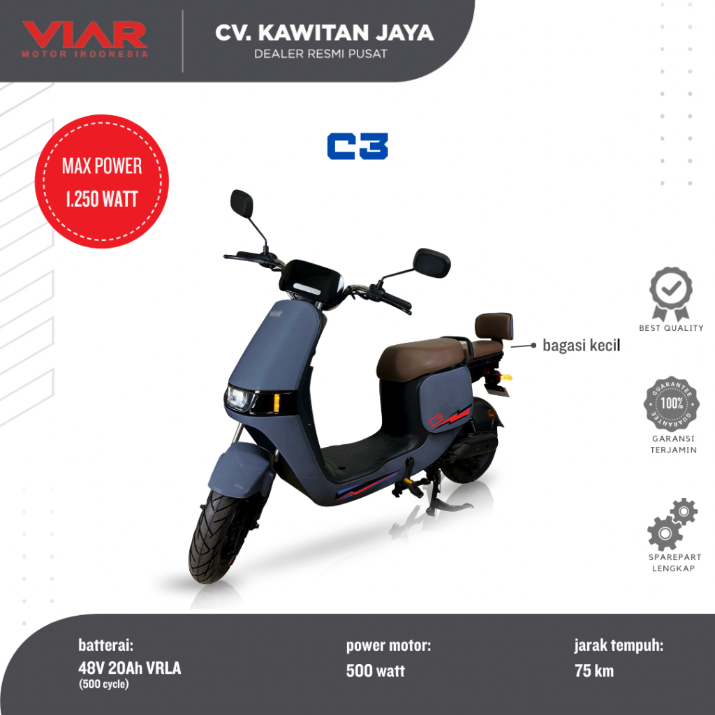 Sepeda listrik VIAR C3 / C3X - GARANSI RESMI VIAR