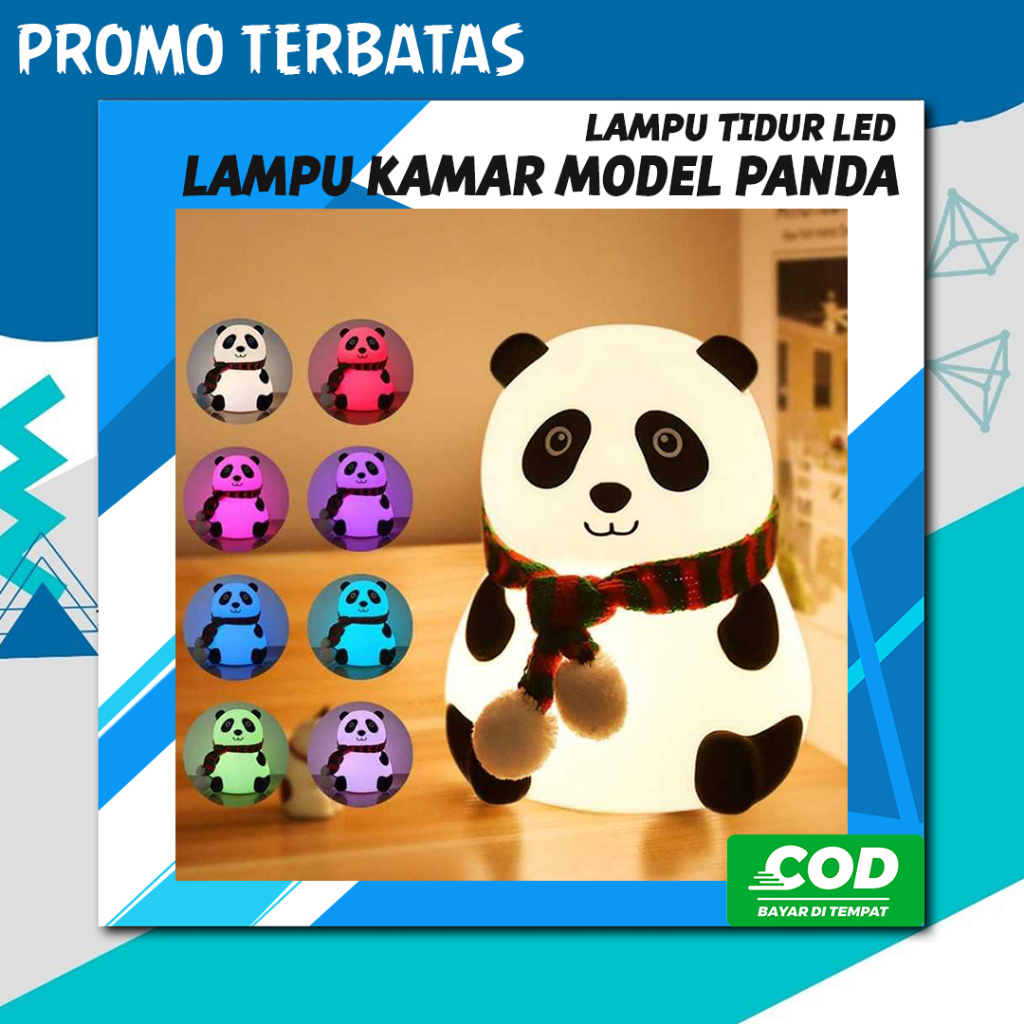 Promo Lampu Kamar Aesthetic LED Model Panda Lampu RGB Anak Original