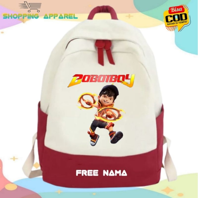 TAS RANSEL ANAK BACKPAKCK TK/SD MOTIP GAMBAR (BOBOIBOY API)FREE NAMA