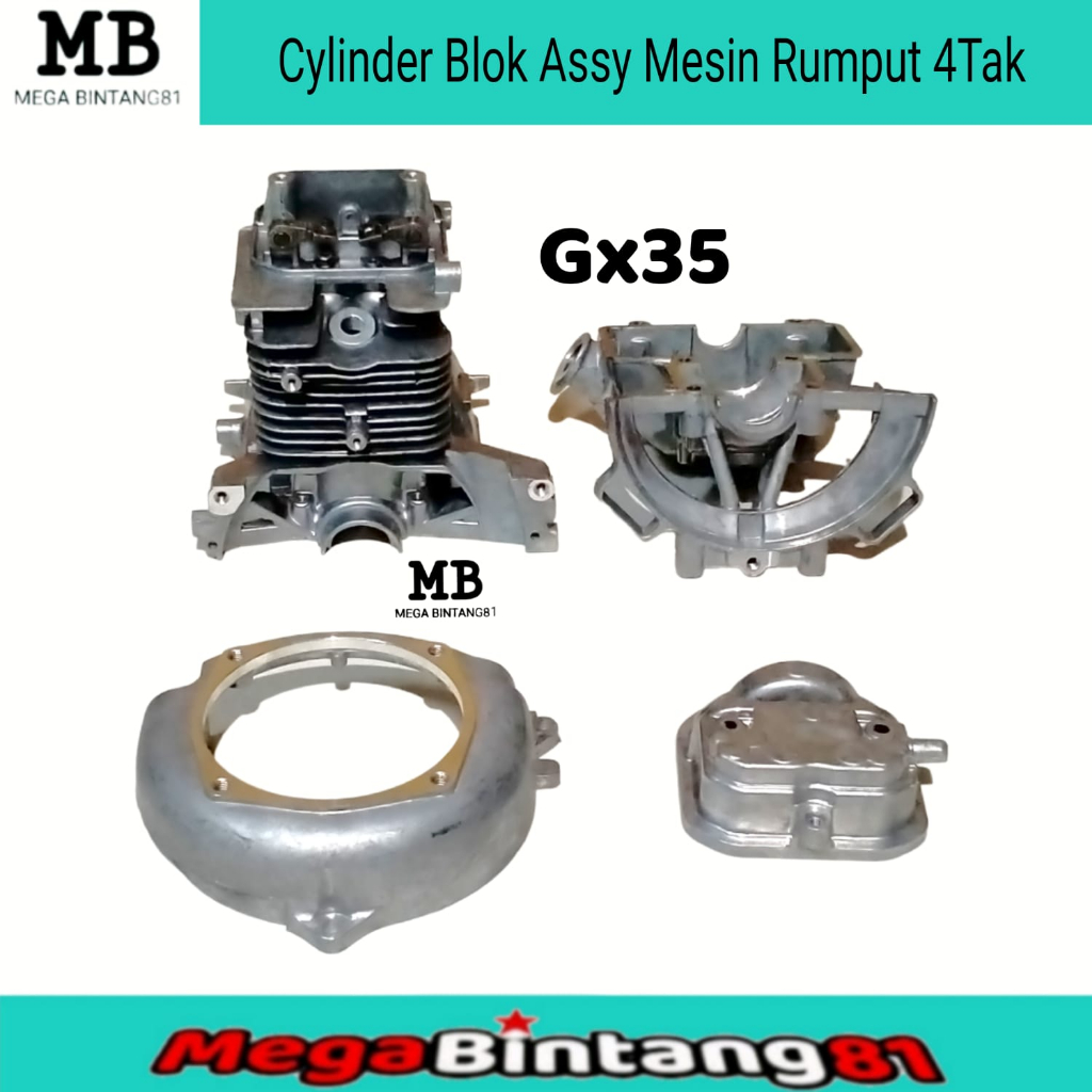Cylinder blok assy mesin potong rumput 4 tak Gx35