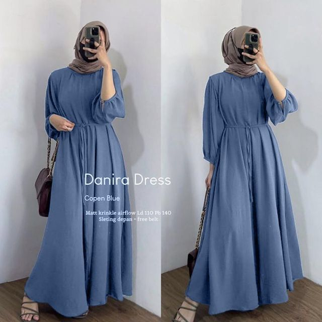 Gamis Terbaru DANIRA Dress Bahan Crinkle Airflow UKURAN LD 100 - 120 CM PJ 140 CM PT 55 CM Bisa Untuk Busui Friendly Gamis Wanita Terbaru 2023 Gamis hitam Dress crinkle jumbo premium Maxy dress kekinian Pakaian wanita