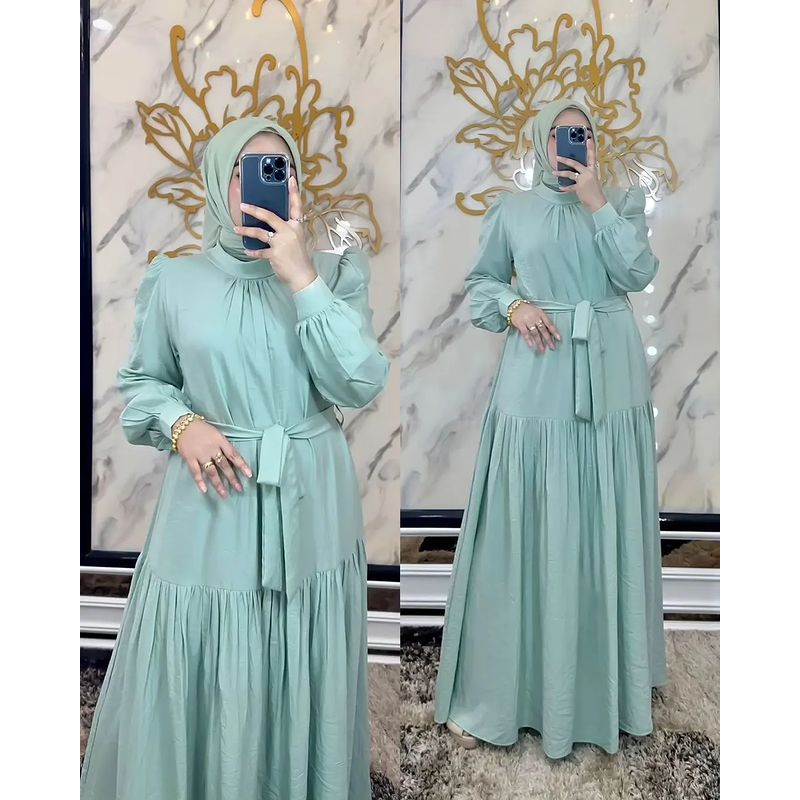 GAMIS TERBARU DEVINA DRESS BP SHIMER CRADENZA SHINE LD 100 - 120 CM PJ 138 CM ZIPER BELAKANG Gamis wanita terbaru 2023 Baju muslim wanita modern Dress pesta korean style Maxy dress jumbo Pakaian muslim wanita Fashion muslim terbaru