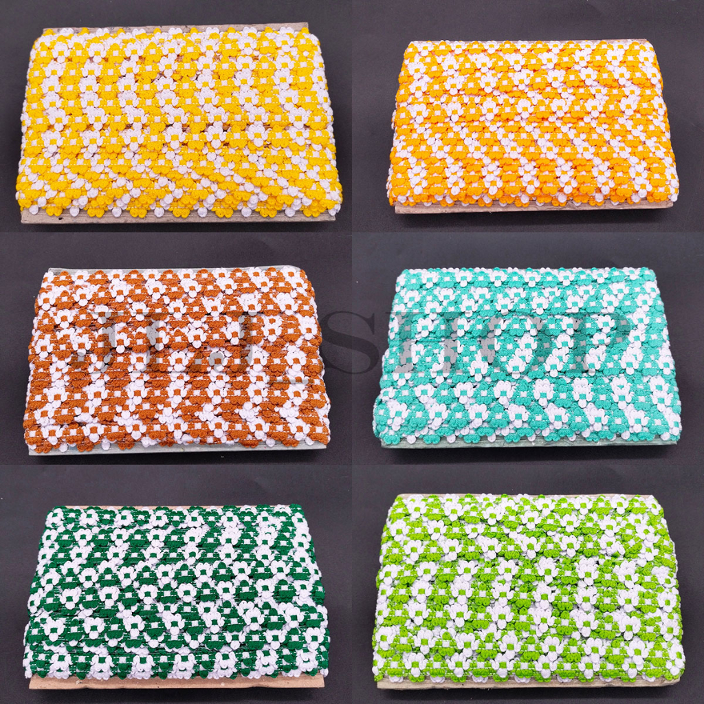 Renda Melati Kecil / Renda Motif Melati Kecil (Harga per Roll)