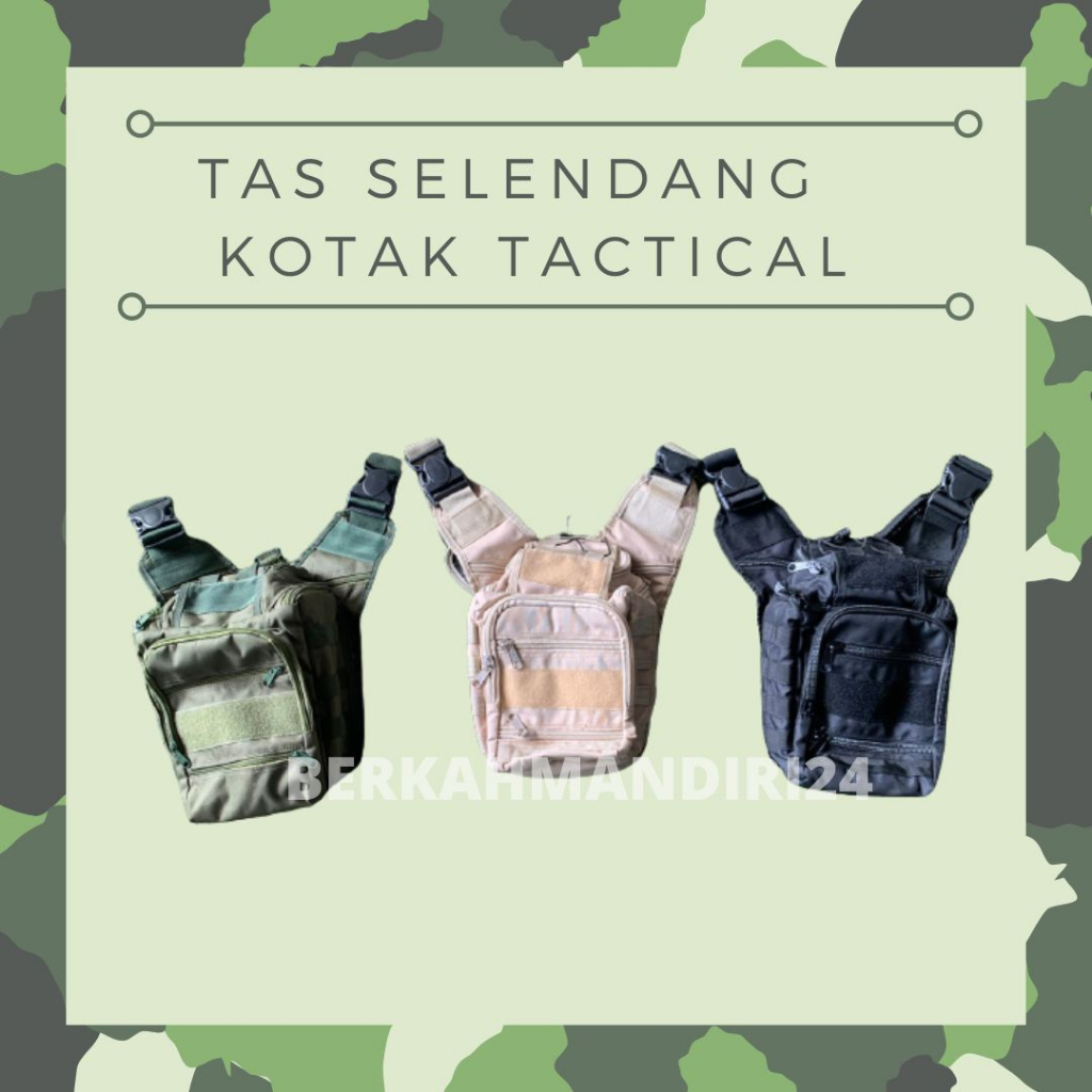Tas Selempang Kotak Tactical TNI Tas Selendang Pria Army Cordura Velcro