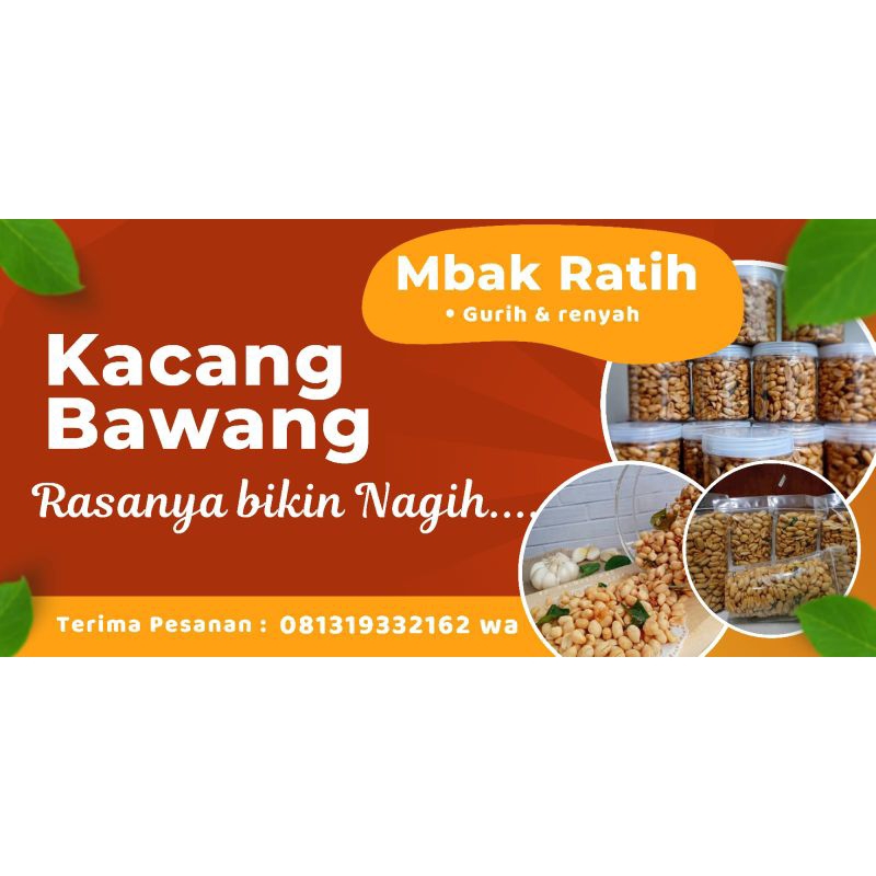 

Kacang Bawang Gurih & Renyah Rasanya Bikin Nagih 450gr @Rp.40,000 & 900gr @ Rp. 80,000