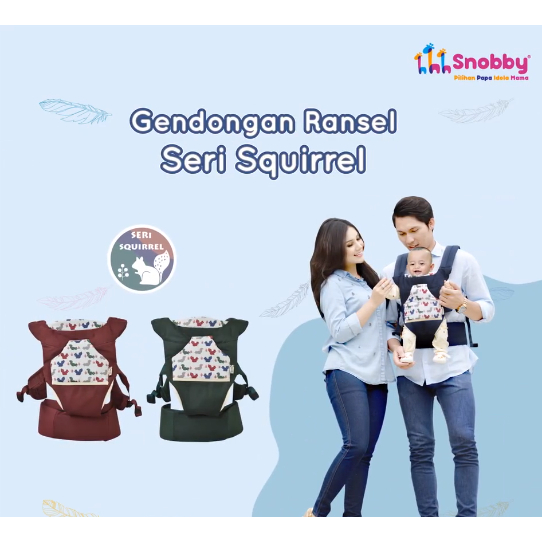 GENDONGAN RANSEL DF SERI SQUIRREL SAKU MOTIF  SNOBBY TPG5642