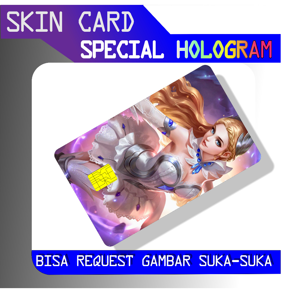 

Stiker kartu Atm motif hero mobile legend dan Bisa Custom Gambar Sendiri Sticker Skin Card Vinyl Emoney Flazz Brizzi Tap cash Sudah dilapasi Anti Gores