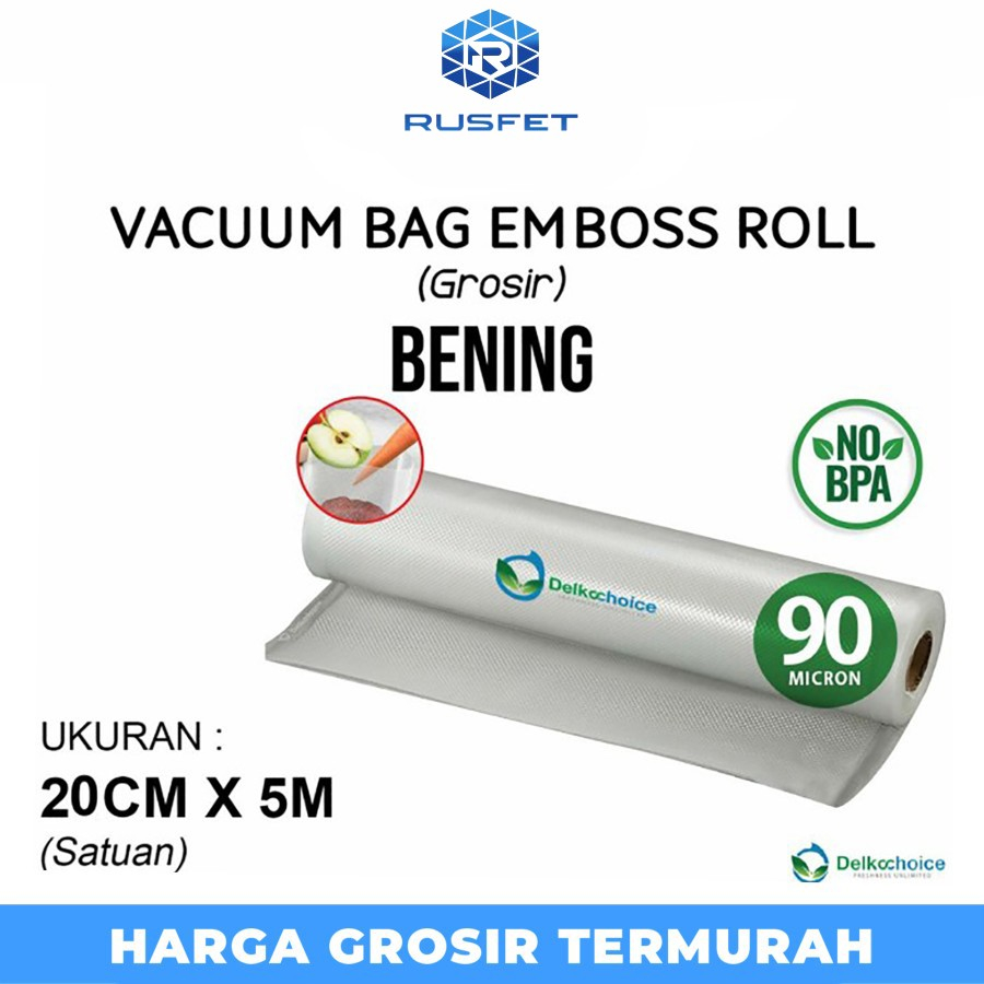 Plastik Vacuum Embossed Roll 20cm x 5Meter Vakum Emboss Delkochoice