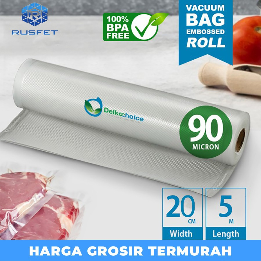 Plastik Vacuum Emboss Roll 20cm x 5Meter Vakum Embossed Delkochoice