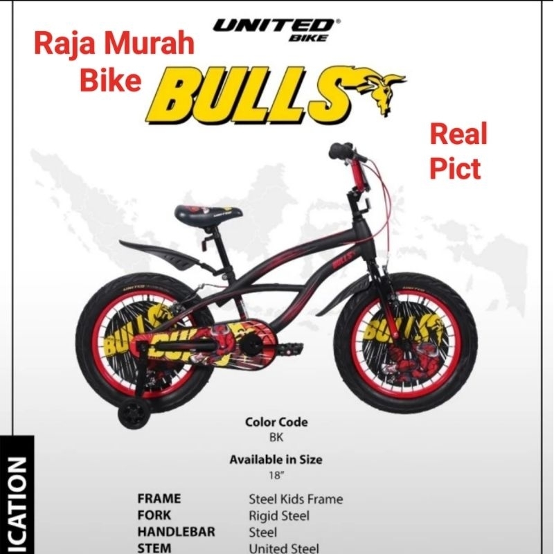 Sepeda Anak Bmx United Bulls 16 Inch Ban Jumbo Sepeda Anak Laki Laki BMX 16 Inch United Bulls