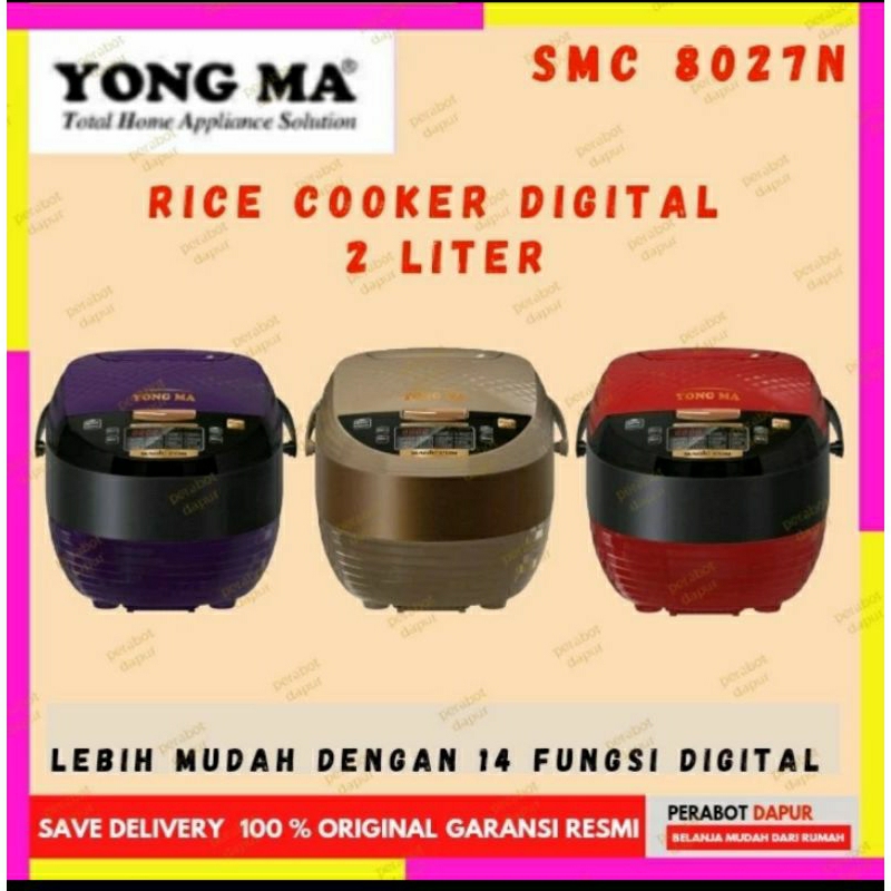 Yong ma Rice cooker Digital Yong maMagic Com Yongma 2 Liter SMC 8027N Multi Fungsi