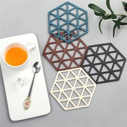 Tatakan Alas Panci Silikon Anti Panas Tatakan Gelas Piring Bentuk Hexagonal Tatakan Silikon Anti Slip