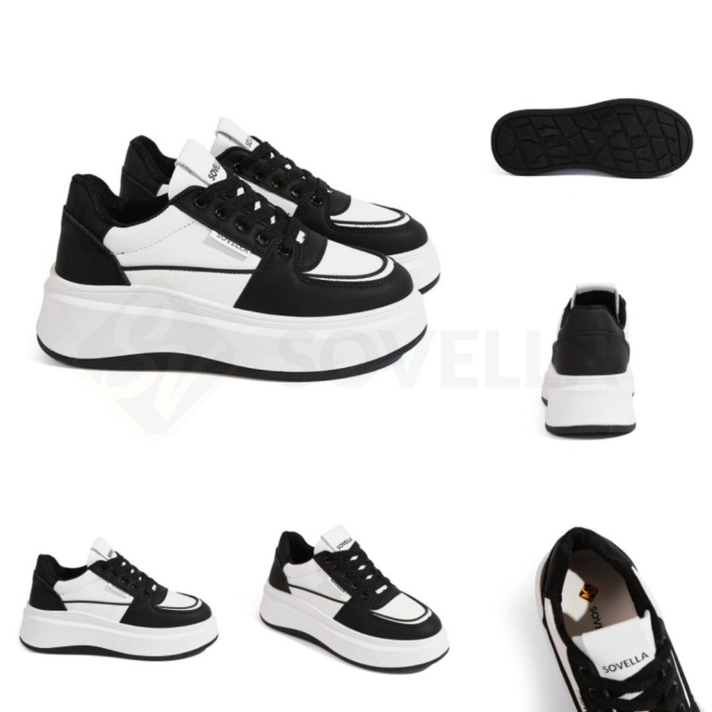 Sovella Leia Sepatu Wanita Sneakers Hitam Putih